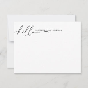 Simple Girly Hello Script Name Contemporary Card