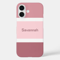 Simple Girly Pink And White Stripes Personalized