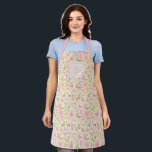 Simple Girly Pink Floral Monogram Modern Apron<br><div class="desc">Cute apron with a pretty floral pattern consisting of watercolor pastel pink roses along with your monogram. This girly apron with elegant flowers makes a great gift for a wife or mom who is a crafter, artist, baker, chef or likes to cook for her birthday or Mother's Day.</div>