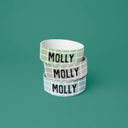 Simple Girly Sage Green Check Geometric Modern Bowl