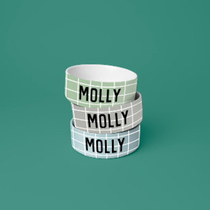 Simple Girly Sage Green Check Geometric Modern Bowl