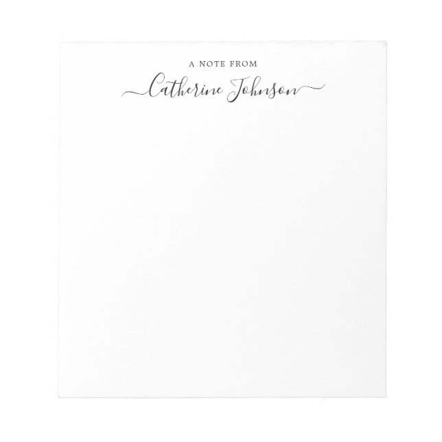 Simple Girly Script Calligraphy A Note From Black (Front)