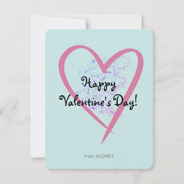 Simple Glitter Classroom Valentine's Day  Card (Front)
