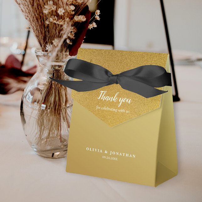 Simple Glitter Rose Gold Thank You Wedding  Favor Box (Simple Glitter Rose Gold Thank You Wedding Favor Box)