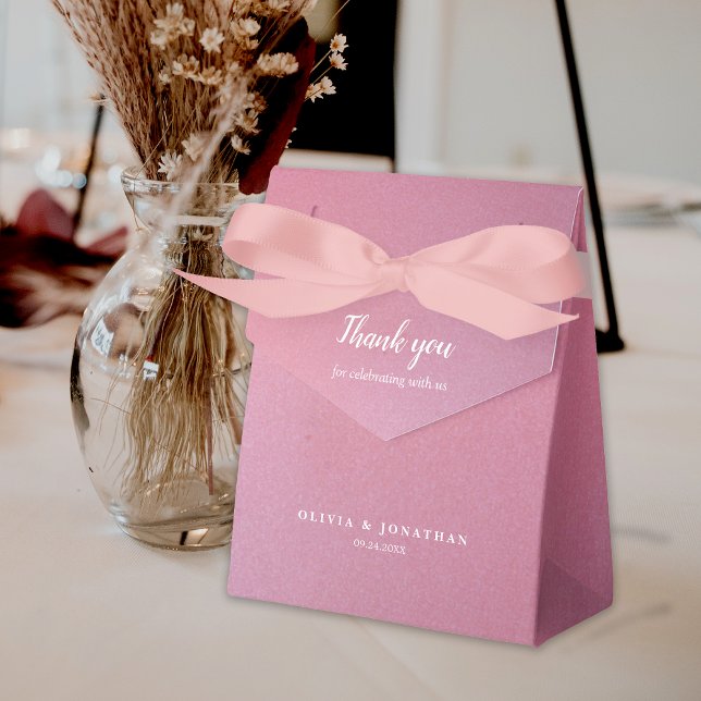 Simple Glitter Rose Gold Thank You Wedding  Favor Box (Simple Glitter Rose Gold Thank You Wedding Favor Box)