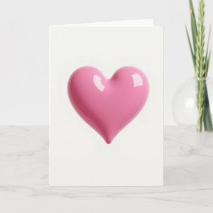 Simple Glossy Pink Heart Card