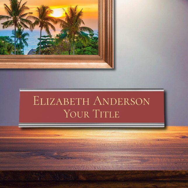 Simple Gold and Maroon Name Plate (Creator Uploaded)