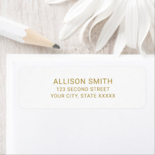 Simple Gold and White Minimalist address