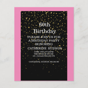 Simple gold Black 60th birthday