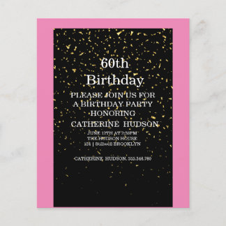 Simple gold Black 60th birthday