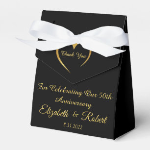 Simple Gold & Black Birthday Anniversary  Favor Box
