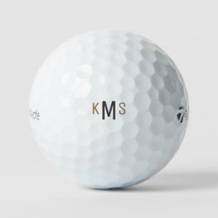 Simple Gold & Black Monogram Taylor Made TP5  Golf Balls