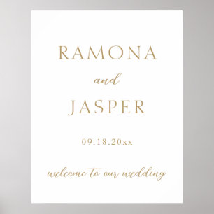 Simple Gold Bold Modern Wedding Poster
