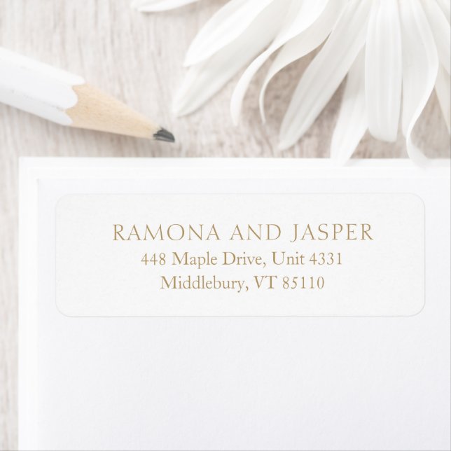 Simple Gold Bold Modern Wedding Return Address (Insitu)