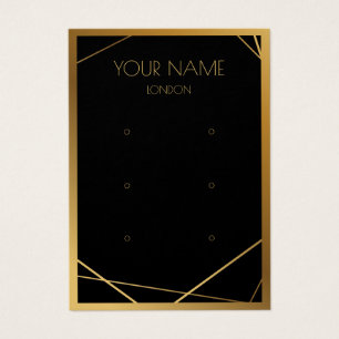 Simple gold border geometric earring display card