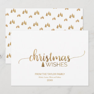 Simple Gold Calligraphy Christmas Holiday Card