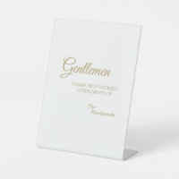 Simple Gold Calligraphy Gentlemen Bathroom
