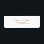 Simple Gold Calligraphy Return Address<br><div class="desc">This simple gold calligraphy return address label brings an elegant luxury but modern feel to both a minimalist and more traditional or formal wedding or event. The casual calligraphy allows for an antique feel, while the classy neutral design can be combined with any unique aspects of your celebration. The simplicity...</div>