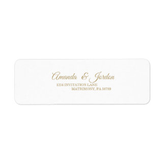 Simple Gold Calligraphy Return Address