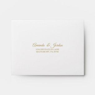 Simple Gold Calligraphy RSVP Envelope