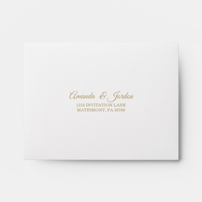 Simple Gold Calligraphy RSVP Envelope (Front)