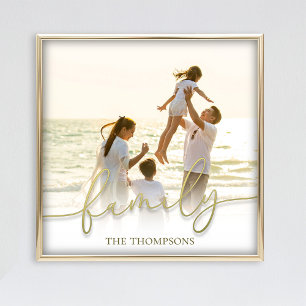 Simple Gold Calligraphy Script Family Typography Photo Print