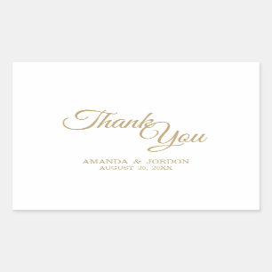 Simple Gold Calligraphy Thank You Sticker