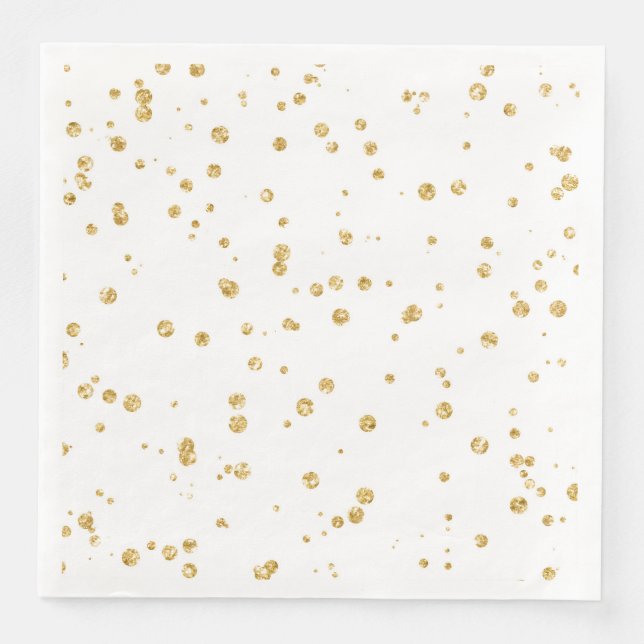 Simple Gold Confetti Wedding Reception Party Decor Napkin (Front)
