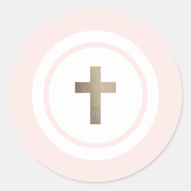 Simple gold cross faux foil sticker (Front)