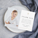 Simple Gold Cross Photo Religious Baptism Thank You Card<br><div class="desc">Simple Gold Cross Photo Religious Baptism Thank You Card with minimal gold foil cross . Click the edit button to customize this design with your details.</div>
