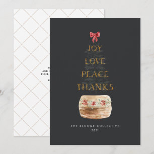 Simple Gold Dark Grey Minimal Typography Business Holiday Card