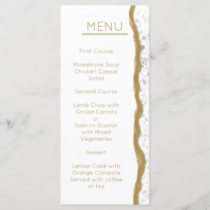 Simple Gold Edge Wedding  Menu