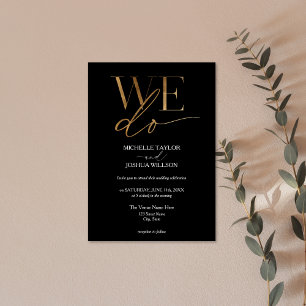 Simple Gold Elegant Minimalist WE DO Invitation