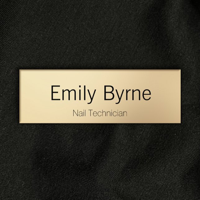 Simple Gold Employé Nom magnétique Balise Badge (Créateur téléchargé)