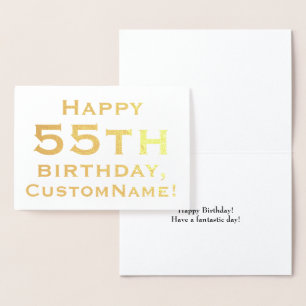Simple Gold Foil 55th Birthday Greeting Card