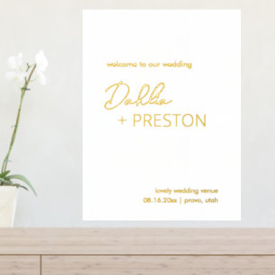 Simple Gold Foil Contemporary Modern Wedding Foil Prints