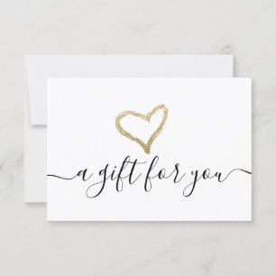 Simple Gold Foil Heart Gift Certificate