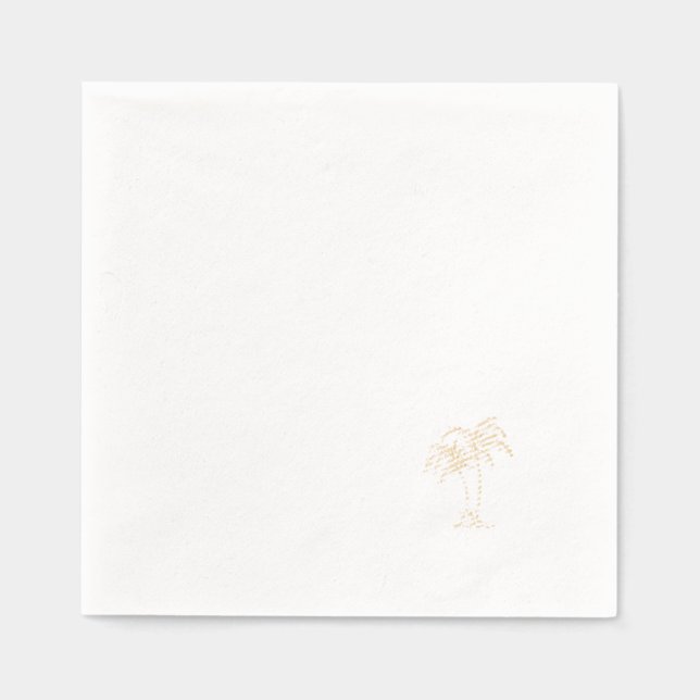 Simple Gold Foil Palm Tree Generic Napkins (Front)