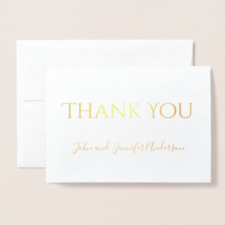 Simple Gold Foil Thank You with Signature Card