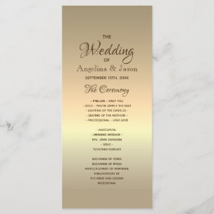 Simple Gold Foil Wedding Program