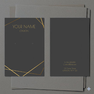 Simple gold geometric earring display card