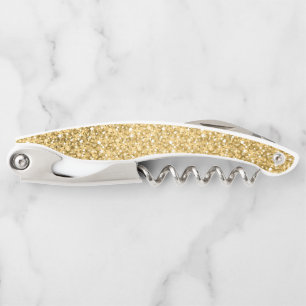 Simple Gold Glitter Corkscrew