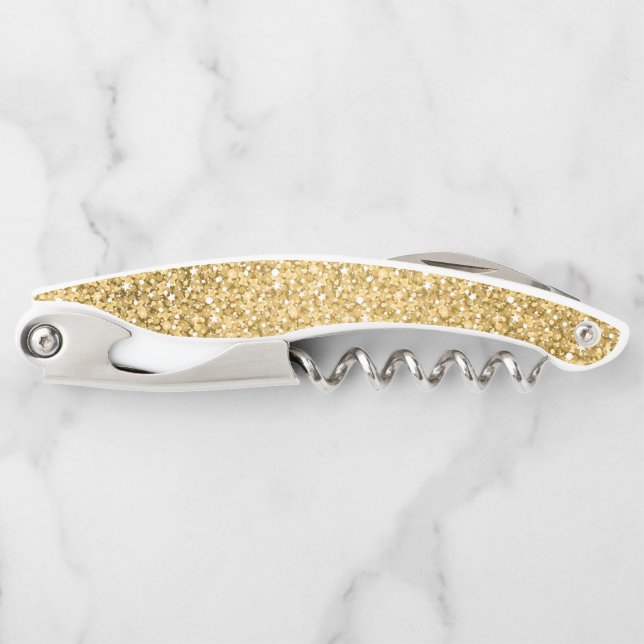 Simple Gold Glitter Corkscrew (Front)