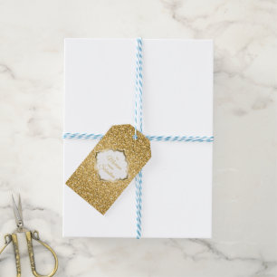 Simple Gold Glitter With Sparks Gift Tags