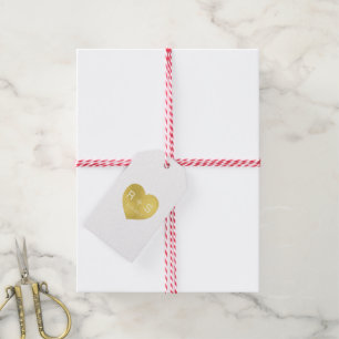 Simple Gold Heart Wedding Tags