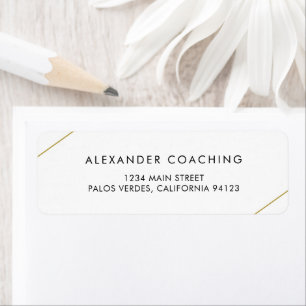 Simple Gold Lines Modern Return Adresse