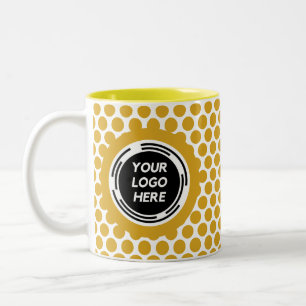 Simple Gold Minimal Business Logo Custom Two-Tone Coffee Mug