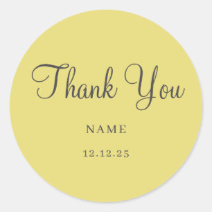 Simple Gold Modern Minimalist Wedding Classic Round Sticker