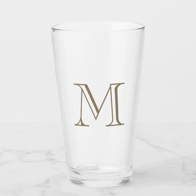 Simple Gold Monogram  Glass (Front)