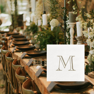 Simple Gold Monogram Paper Napkin